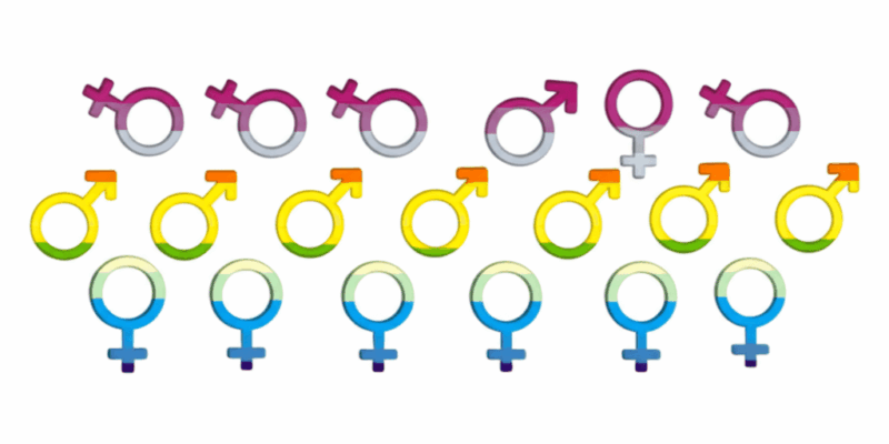 various symbols representing different sexual orientations in a harmonious way yatay formatta oluştur