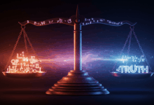 a stylized representation of a balanced scale symbolizing logical consistency and truth