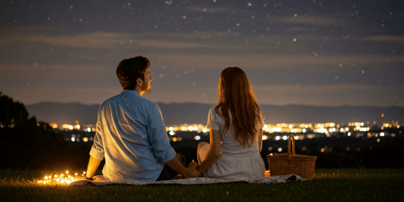 a couple enjoying a peaceful date night outdoors