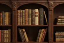 A bookshelf filled with classic literature