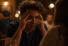 A man struggling to express his feelings in a relationship setting