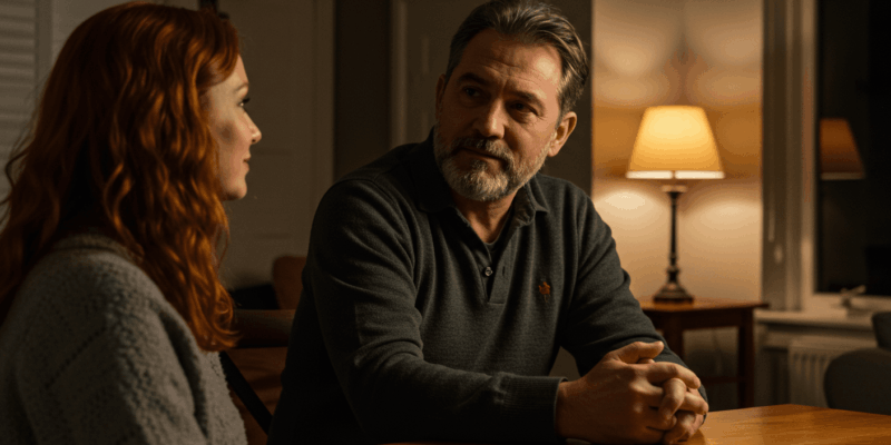 a man thoughtfully looking at his partner showing appreciation and admiration in a subtle way