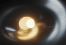 reflective surface with a subtle glow