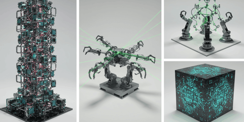 modern art installations reflecting technological advancements