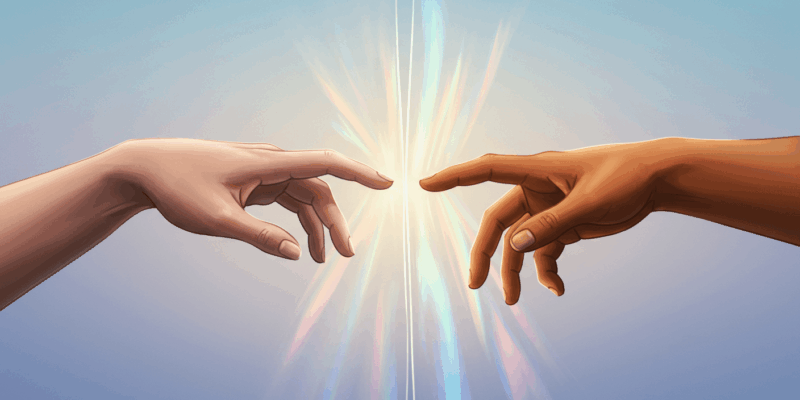 Two hands gently reaching out to each other across a symbolic barrier representing the re-establishment of communication and setting new boundaries in a relationship