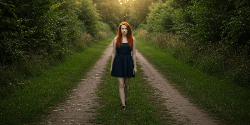 a person standing alone at a crossroads symbolizing relationship uncertainty