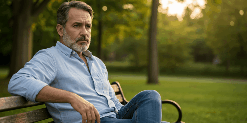 a man expressing his concerns about commitment in a calm setting